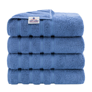 American Soft Linen 100% Cotton Turkish Towels for Bathroom, 4 Pack Bath Towel Set,  Super Soft, Extra Large Bath Towels