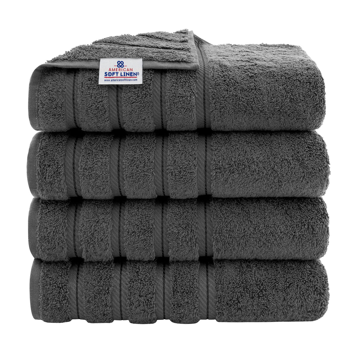 American Soft Linen 100% Cotton Turkish Towels for Bathroom, 4 Pack Bath Towel Set,  Super Soft, Extra Large Bath Towels