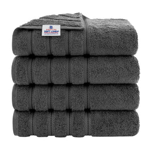 American Soft Linen 100% Cotton Turkish Towels for Bathroom, 4 Pack Bath Towel Set,  Super Soft, Extra Large Bath Towels