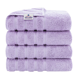 American Soft Linen 100% Cotton Turkish Towels for Bathroom, 4 Pack Bath Towel Set,  Super Soft, Extra Large Bath Towels