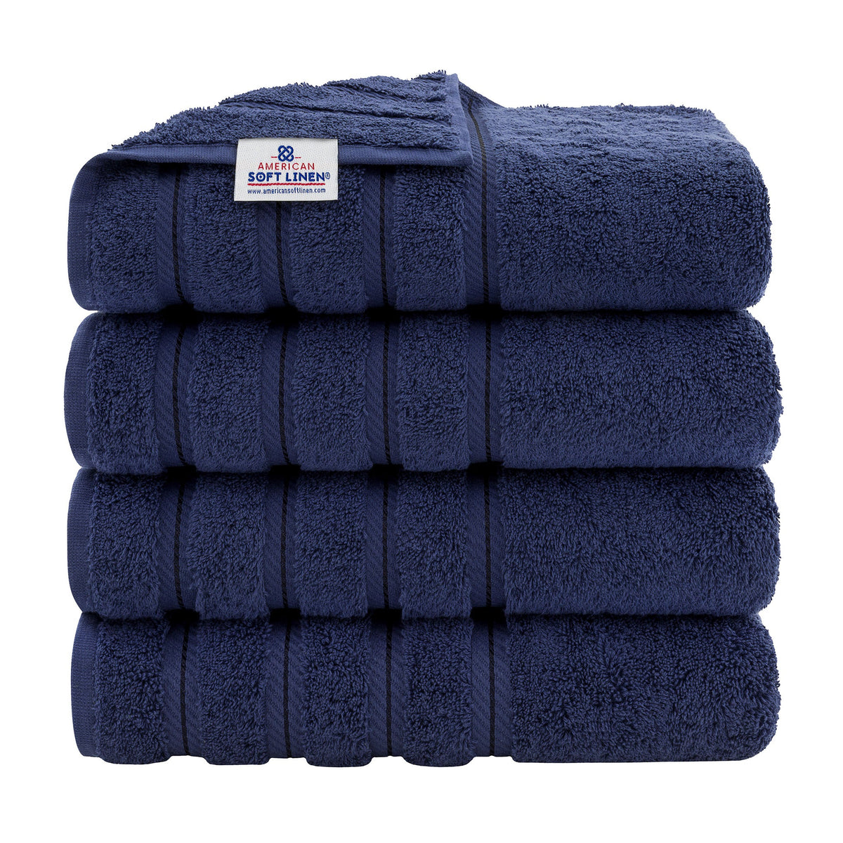 American Soft Linen 100% Cotton Turkish Towels for Bathroom, 4 Pack Bath Towel Set,  Super Soft, Extra Large Bath Towels