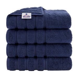 American Soft Linen 100% Cotton Turkish Towels for Bathroom, 4 Pack Bath Towel Set,  Super Soft, Extra Large Bath Towels