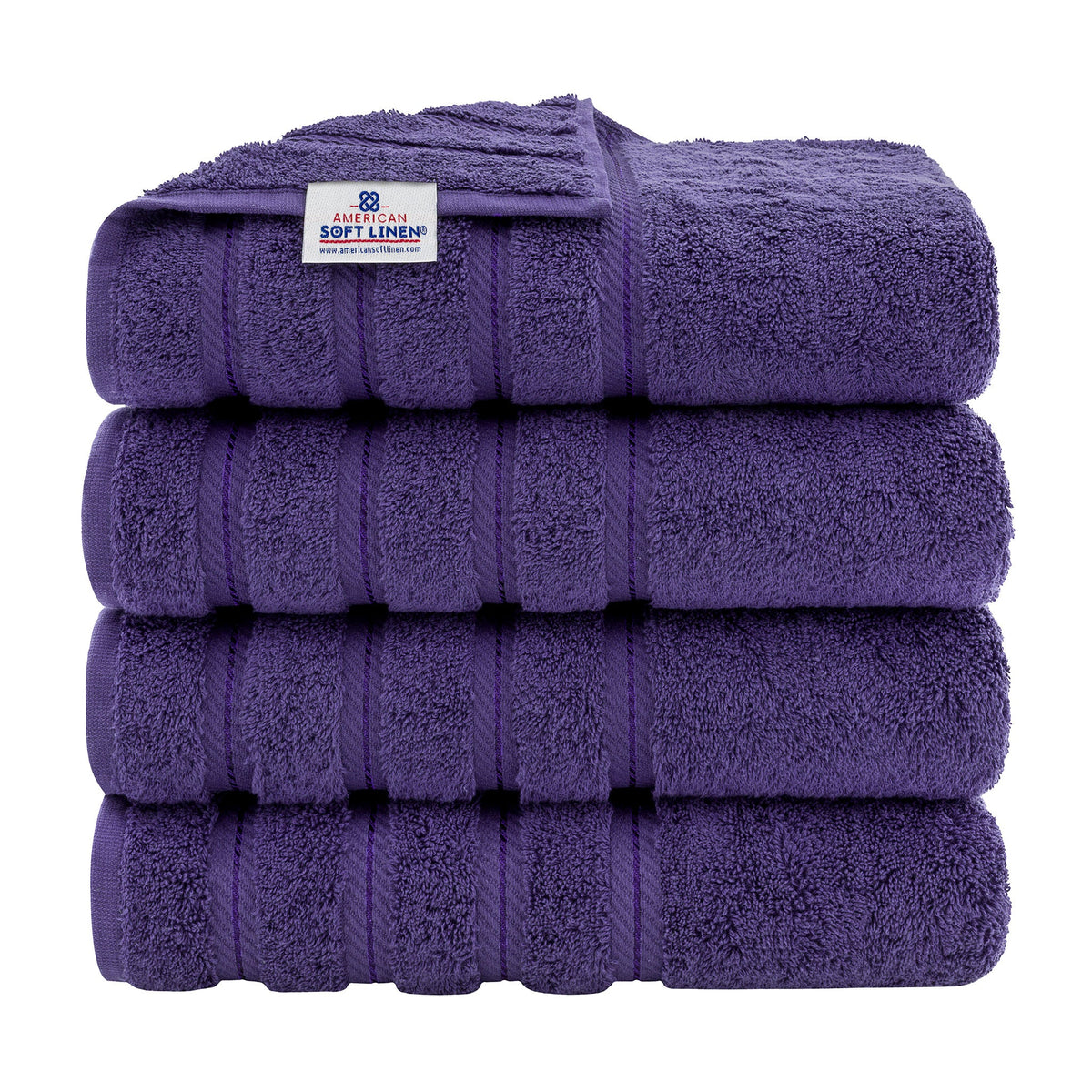 American Soft Linen 100% Cotton Turkish Towels for Bathroom, 4 Pack Bath Towel Set,  Super Soft, Extra Large Bath Towels