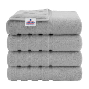 American Soft Linen 100% Cotton Turkish Towels for Bathroom, 4 Pack Bath Towel Set,  Super Soft, Extra Large Bath Towels