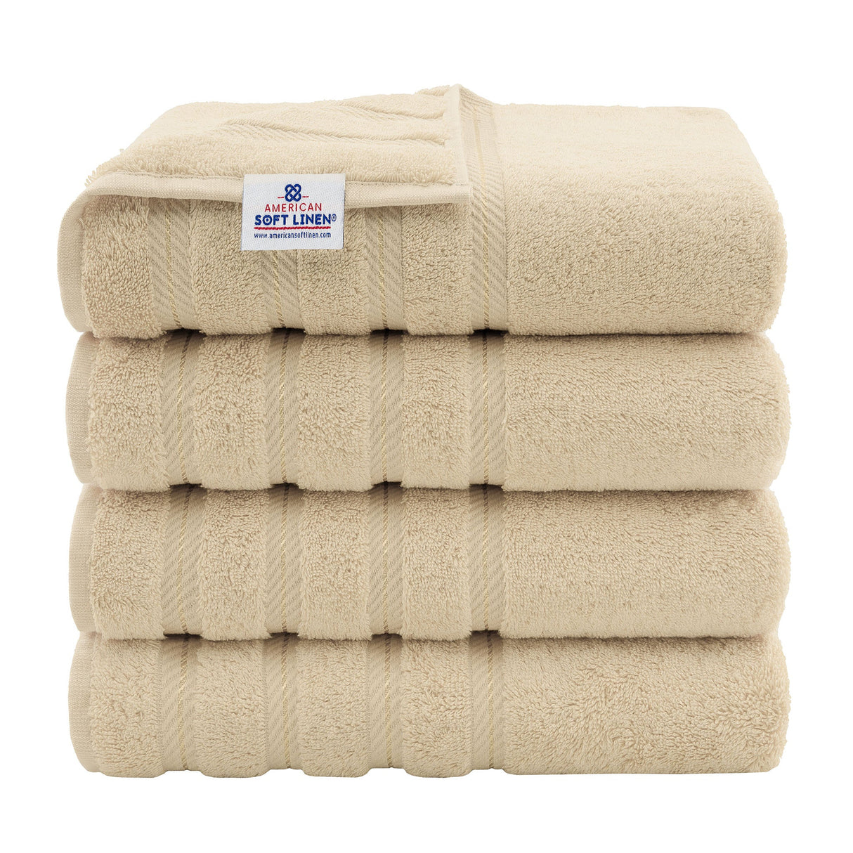 American Soft Linen 100% Cotton Turkish Towels for Bathroom, 4 Pack Bath Towel Set,  Super Soft, Extra Large Bath Towels