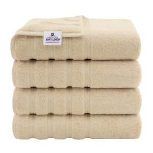 American Soft Linen 100% Cotton Turkish Towels for Bathroom, 4 Pack Bath Towel Set,  Super Soft, Extra Large Bath Towels