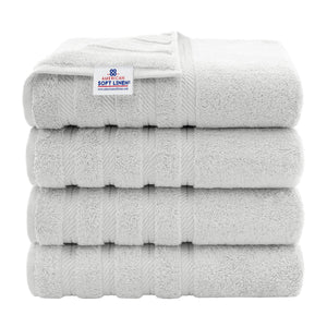 American Soft Linen 100% Cotton Turkish Towels for Bathroom, 4 Pack Bath Towel Set,  Super Soft, Extra Large Bath Towels