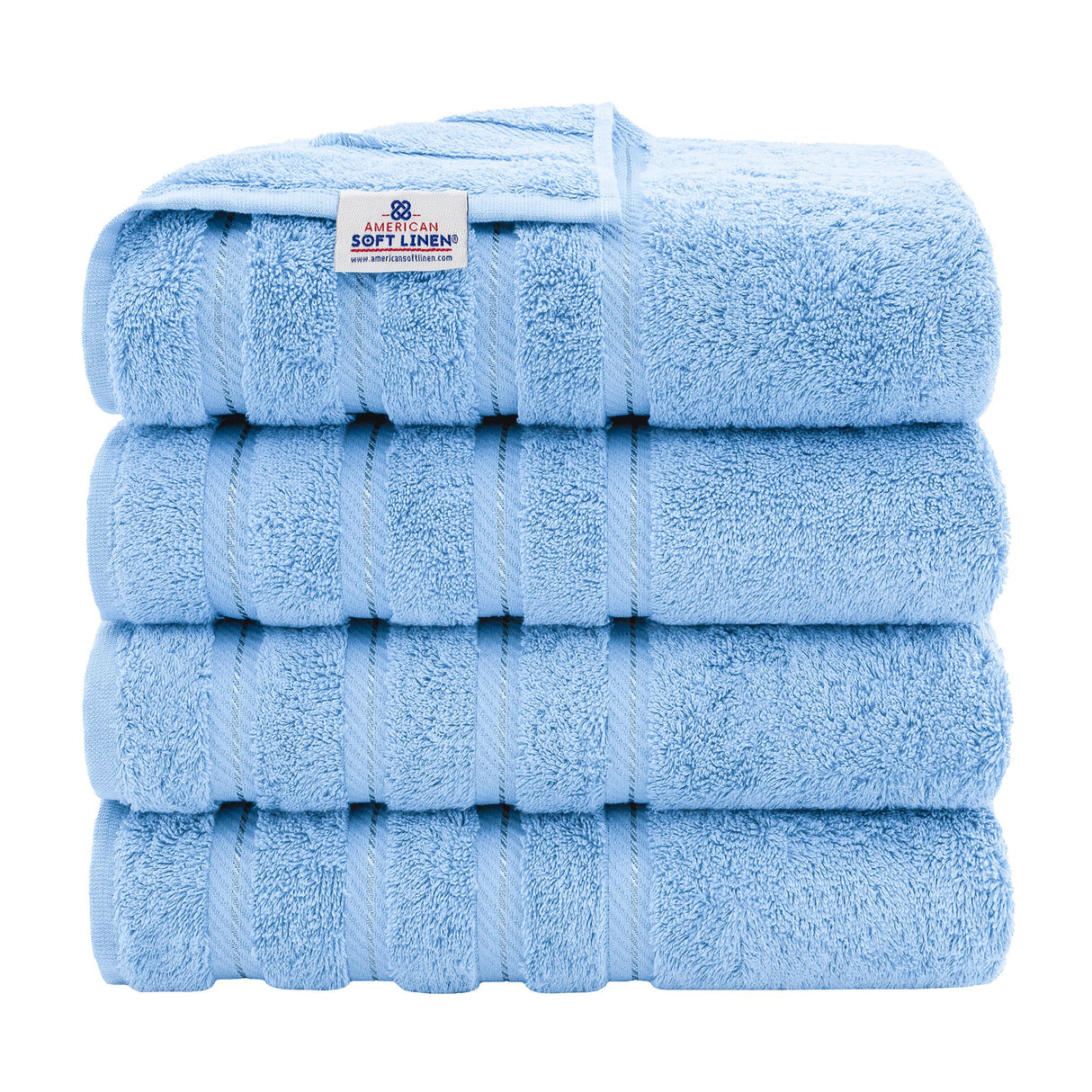 American Soft Linen 100% Cotton Turkish Towels for Bathroom, 4 Pack Bath Towel Set,  Super Soft, Extra Large Bath Towels