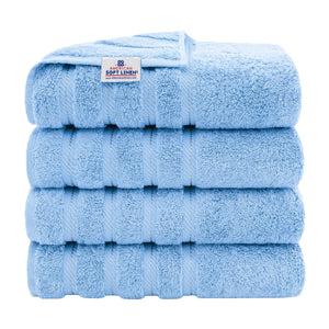 American Soft Linen 100% Cotton Turkish Towels for Bathroom, 4 Pack Bath Towel Set,  Super Soft, Extra Large Bath Towels