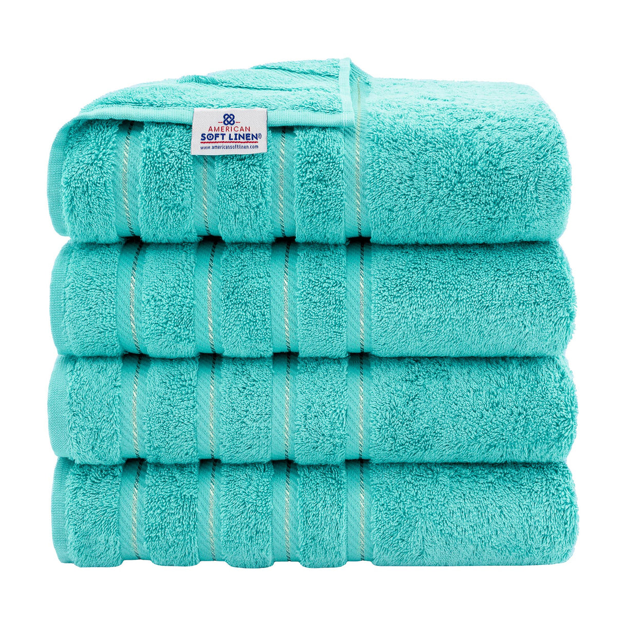 American Soft Linen 100% Cotton Turkish Towels for Bathroom, 4 Pack Bath Towel Set,  Super Soft, Extra Large Bath Towels