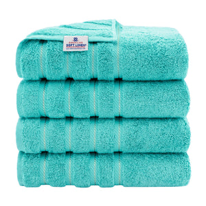 American Soft Linen 100% Cotton Turkish Towels for Bathroom, 4 Pack Bath Towel Set,  Super Soft, Extra Large Bath Towels
