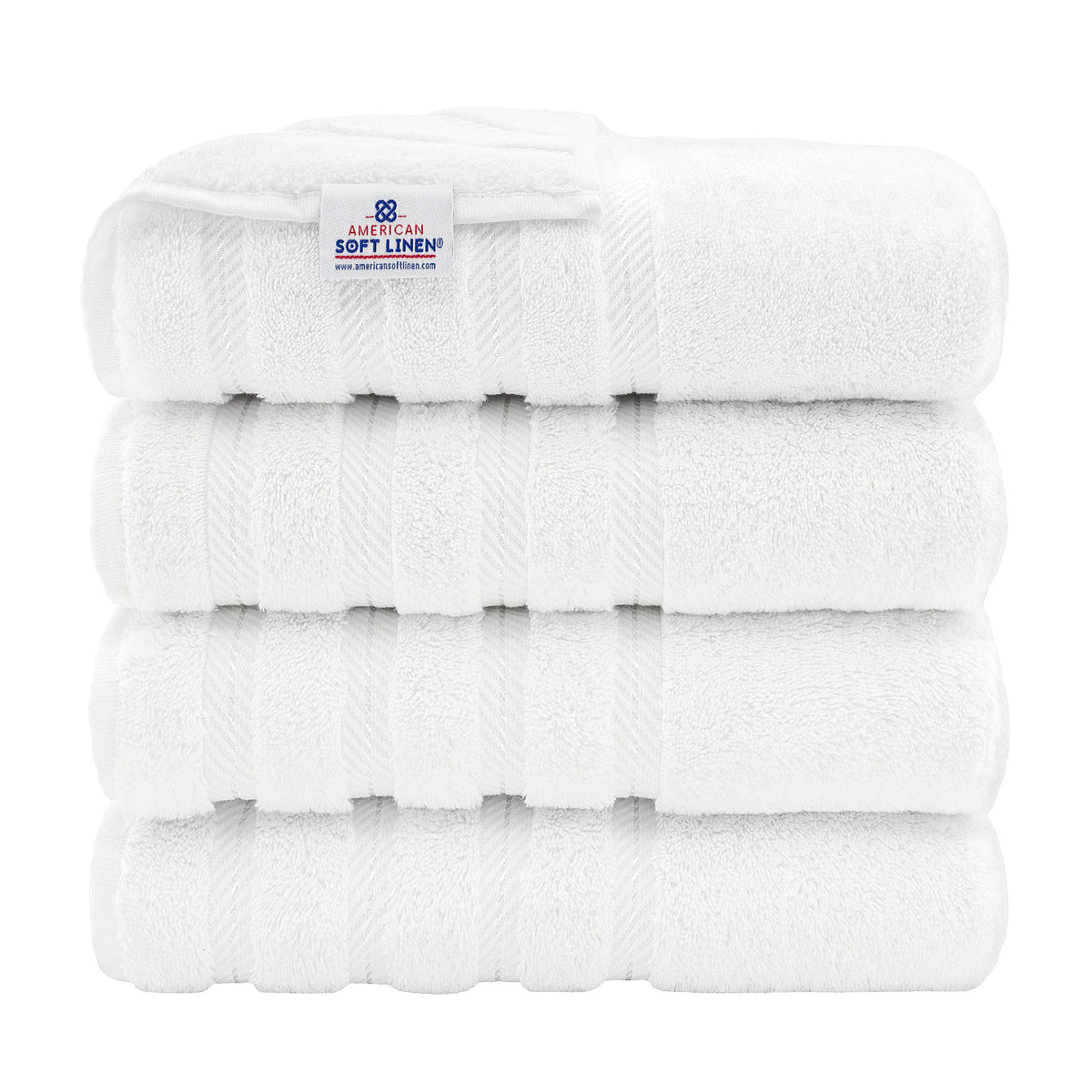 American Soft Linen 100% Cotton Turkish Towels for Bathroom, 4 Pack Bath Towel Set,  Super Soft, Extra Large Bath Towels
