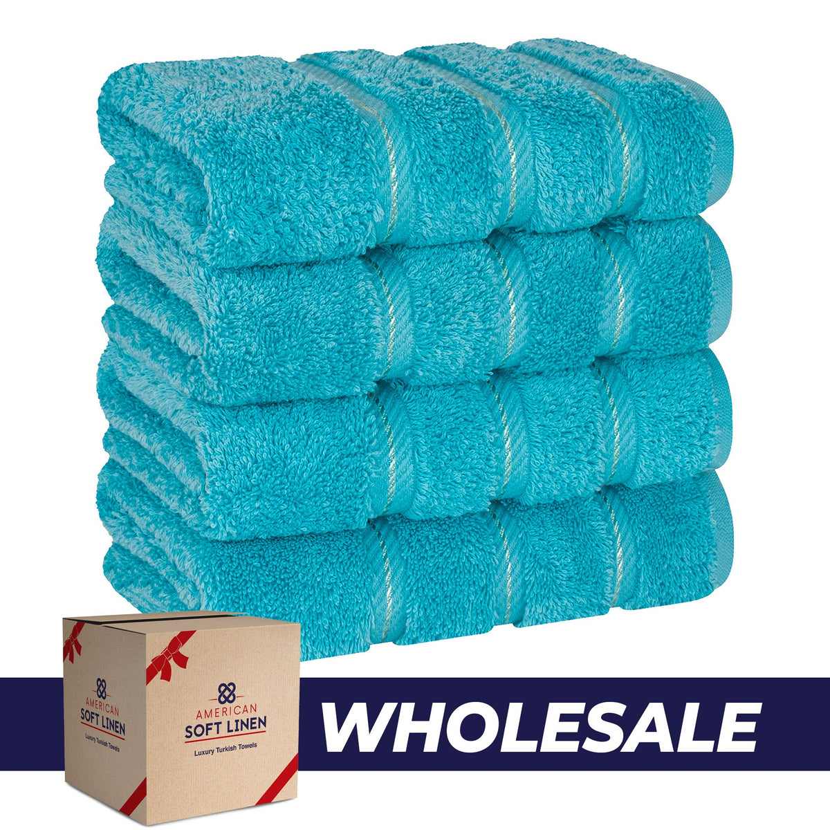4 Piece 100% Cotton Turkish Towels, Hand Towel Set, Soft, Absorbent, Quick Dry - 28 Set Case Pack