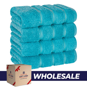 4 Piece 100% Cotton Turkish Towels, Hand Towel Set, Soft, Absorbent, Quick Dry - 28 Set Case Pack