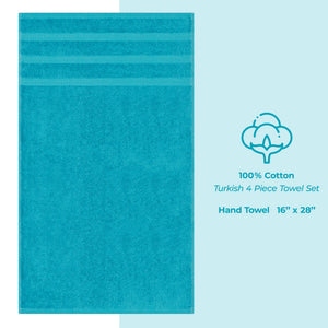 4 Piece 100% Cotton Turkish Towels, Hand Towel Set, Soft, Absorbent, Quick Dry - 28 Set Case Pack