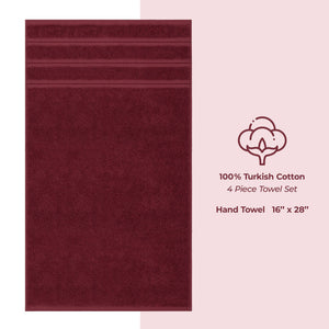4 Piece 100% Cotton Turkish Towels, Hand Towel Set, Soft, Absorbent, Quick Dry - 28 Set Case Pack