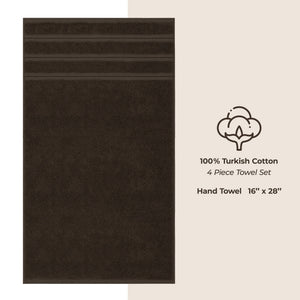 4 Piece 100% Cotton Turkish Towels, Hand Towel Set, Soft, Absorbent, Quick Dry - 28 Set Case Pack
