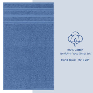 4 Piece 100% Cotton Turkish Towels, Hand Towel Set, Soft, Absorbent, Quick Dry - 28 Set Case Pack