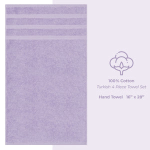 4 Piece 100% Cotton Turkish Towels, Hand Towel Set, Soft, Absorbent, Quick Dry - 28 Set Case Pack