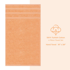 4 Piece 100% Cotton Turkish Towels, Hand Towel Set, Soft, Absorbent, Quick Dry - 28 Set Case Pack