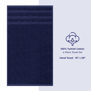 4 Piece 100% Cotton Turkish Towels, Hand Towel Set, Soft, Absorbent, Quick Dry - 28 Set Case Pack