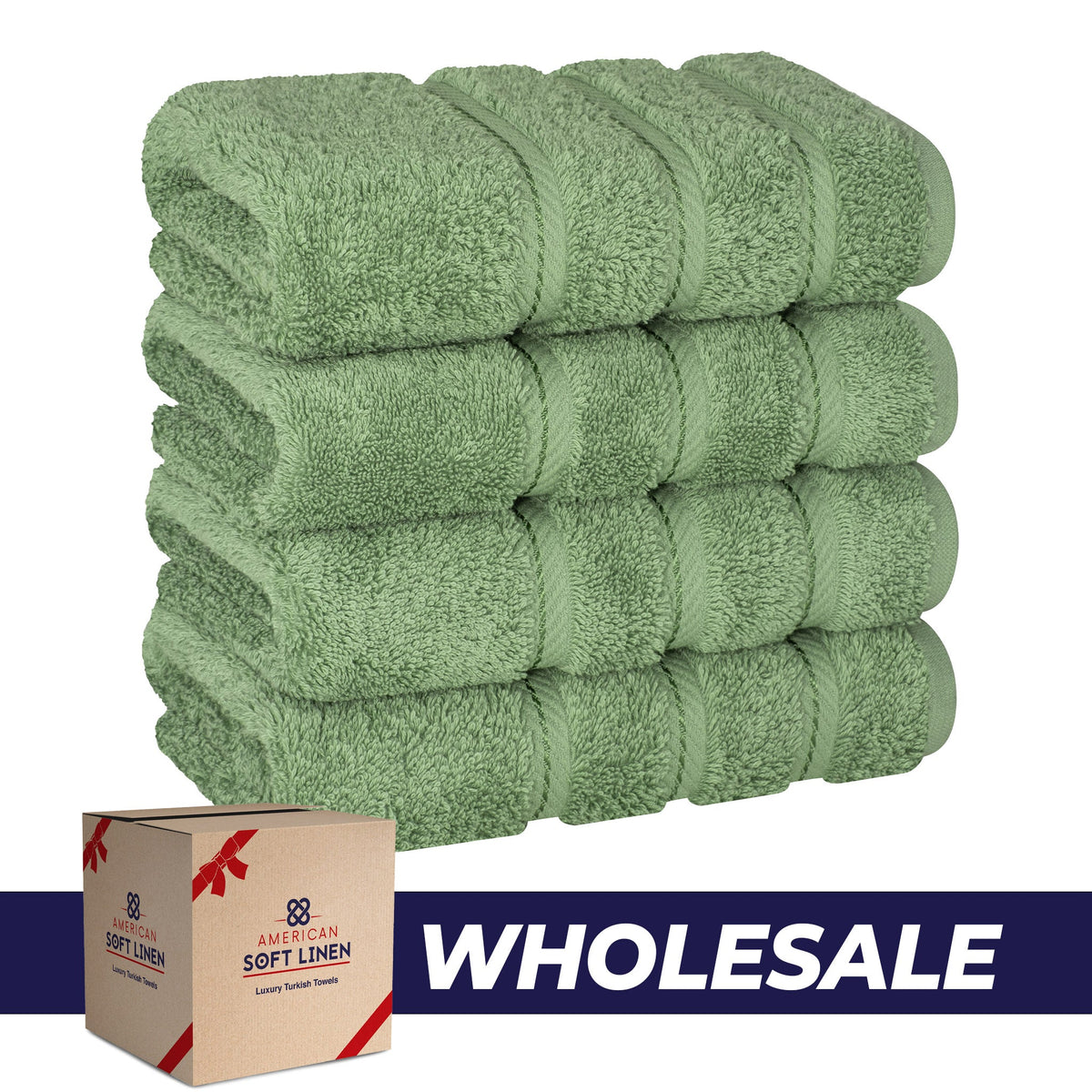 4 Piece 100% Cotton Turkish Towels, Hand Towel Set, Soft, Absorbent, Quick Dry - 28 Set Case Pack