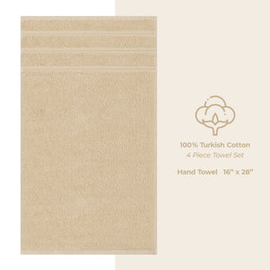 4 Piece 100% Cotton Turkish Towels, Hand Towel Set, Soft, Absorbent, Quick Dry - 28 Set Case Pack
