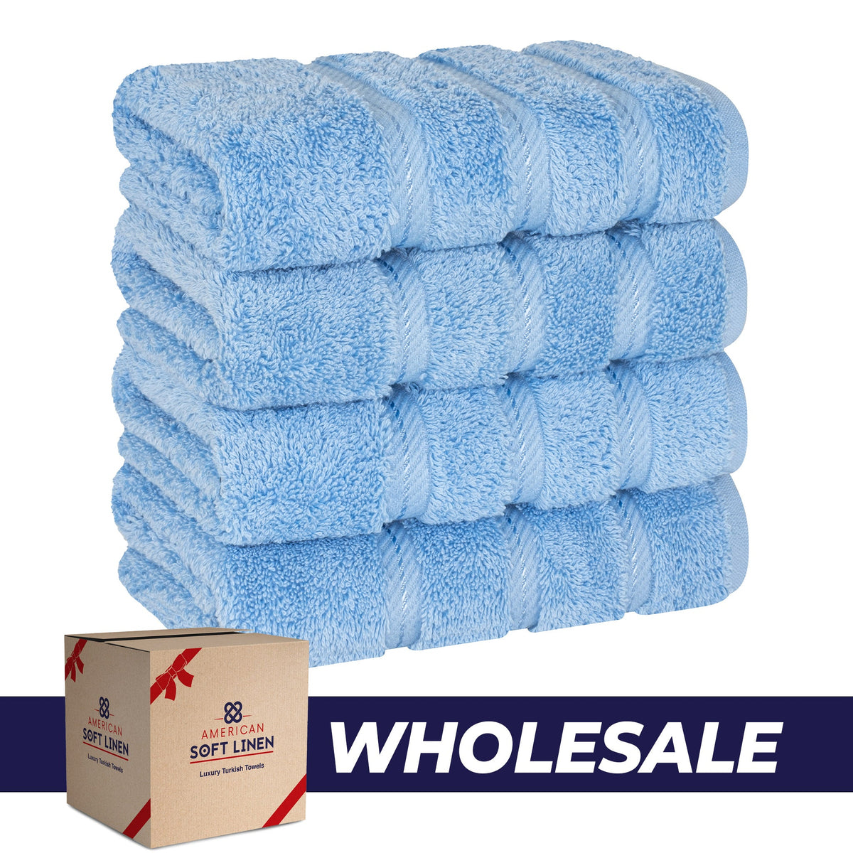 4 Piece 100% Cotton Turkish Towels, Hand Towel Set, Soft, Absorbent, Quick Dry - 28 Set Case Pack