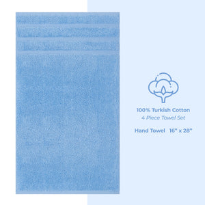 4 Piece 100% Cotton Turkish Towels, Hand Towel Set, Soft, Absorbent, Quick Dry - 28 Set Case Pack