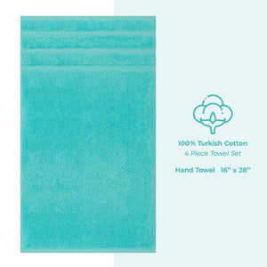 4 Piece 100% Cotton Turkish Towels, Hand Towel Set, Soft, Absorbent, Quick Dry - 28 Set Case Pack