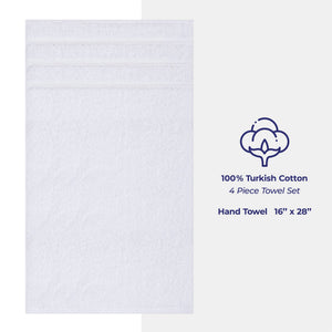 4 Piece 100% Cotton Turkish Towels, Hand Towel Set, Soft, Absorbent, Quick Dry - 28 Set Case Pack