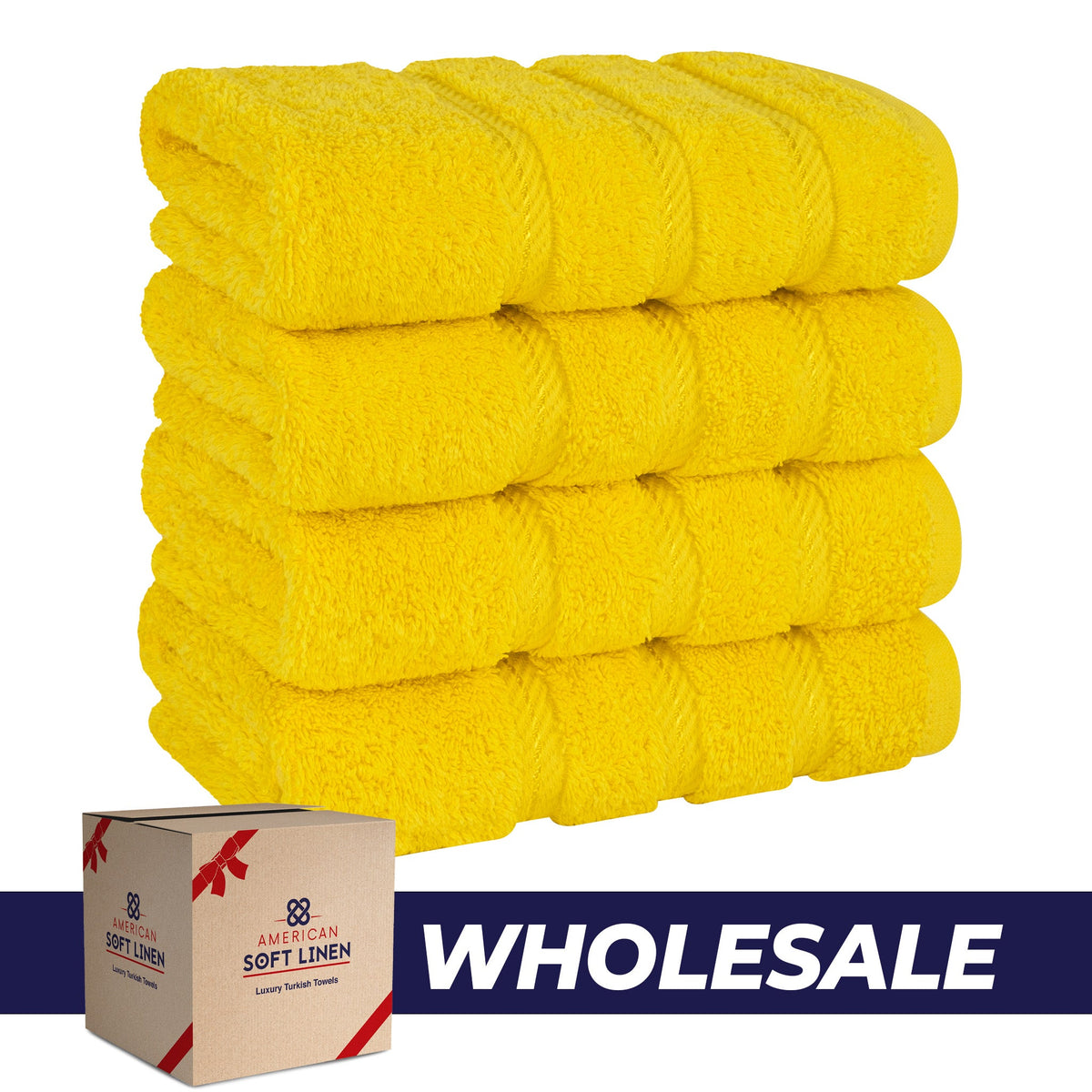 4 Piece 100% Cotton Turkish Towels, Hand Towel Set, Soft, Absorbent, Quick Dry - 28 Set Case Pack