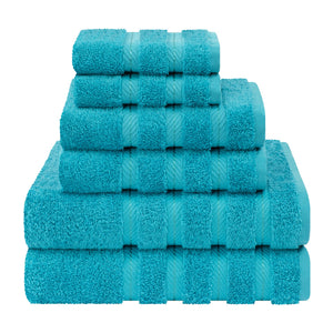 6 Piece 100% Cotton Turkish Bulk Bath Towels - Wholesale Premium Towel Sets - 10 Set Case Pack