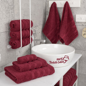6 Piece 100% Cotton Turkish Bulk Bath Towels - Wholesale Premium Towel Sets - 10 Set Case Pack