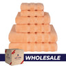 6 Piece 100% Cotton Turkish Bulk Bath Towels - Wholesale Premium Towel Sets - 10 Set Case Pack