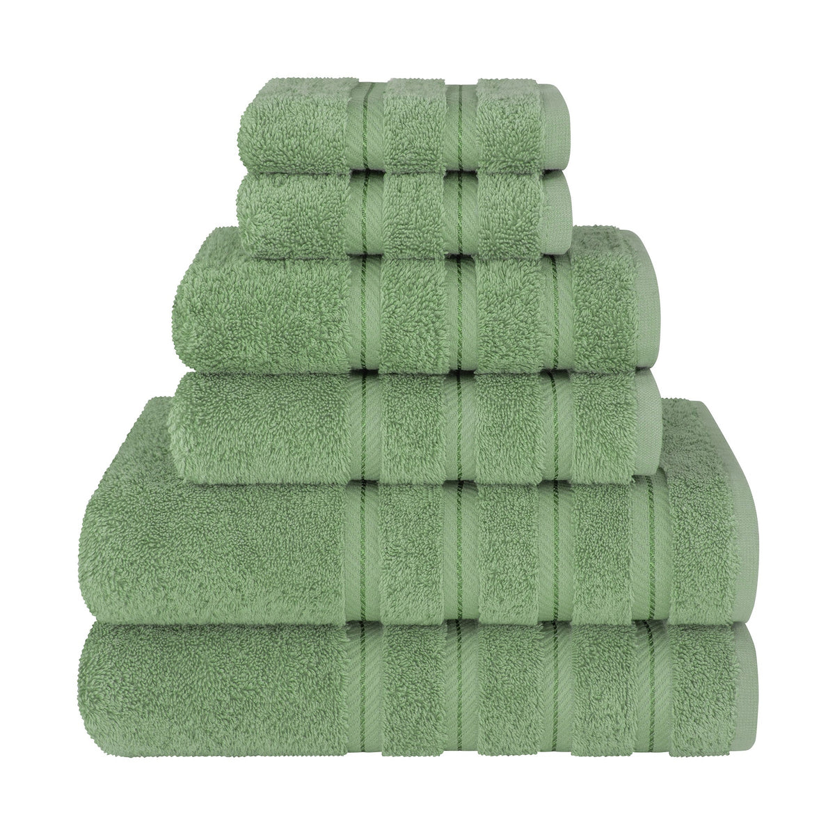 6 Piece 100% Cotton Turkish Bulk Bath Towels - Wholesale Premium Towel Sets - 10 Set Case Pack