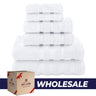 6 Piece 100% Cotton Turkish Bulk Bath Towels - Wholesale Premium Towel Sets - 10 Set Case Pack
