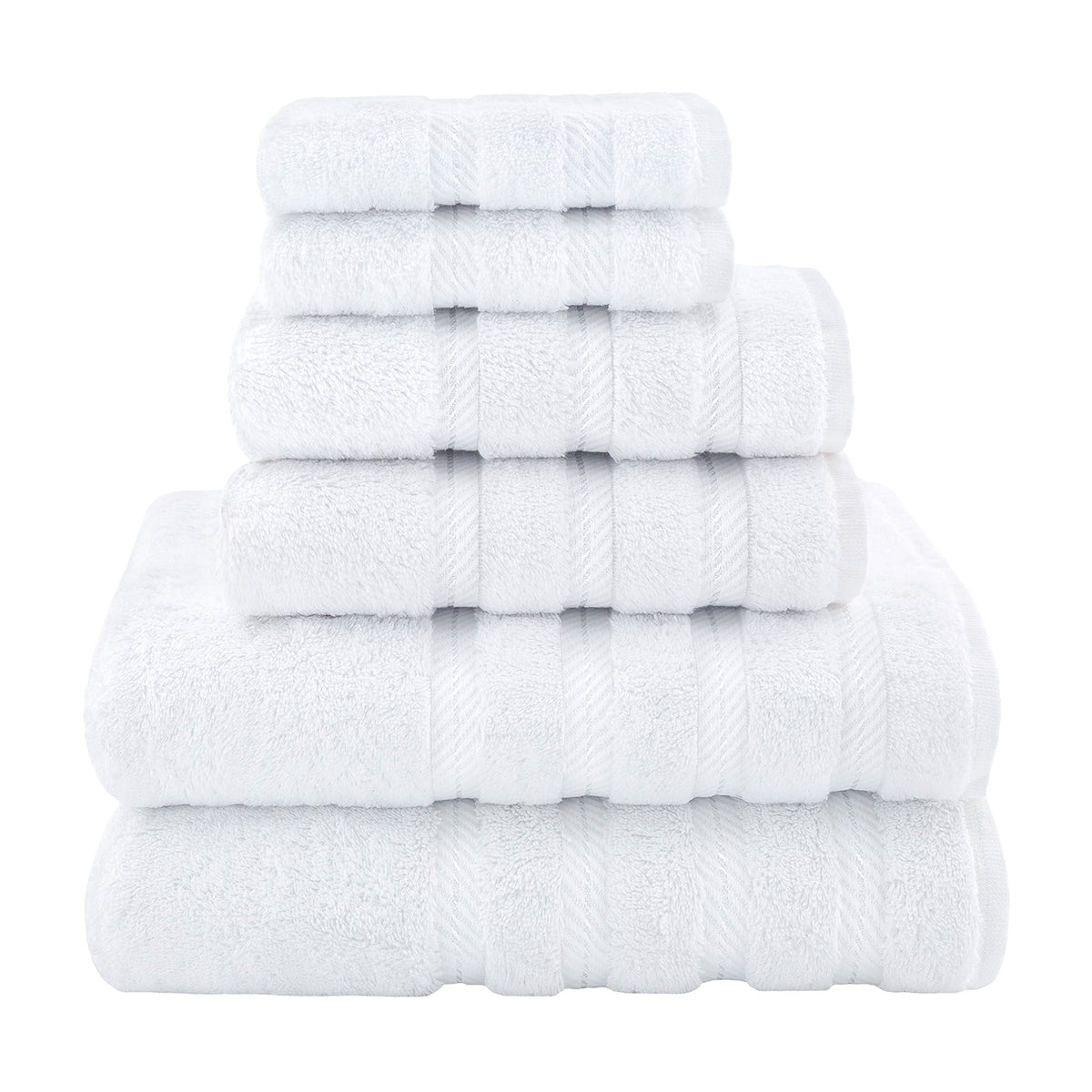 6 Piece 100% Cotton Turkish Bulk Bath Towels - Wholesale Premium Towel Sets - 10 Set Case Pack
