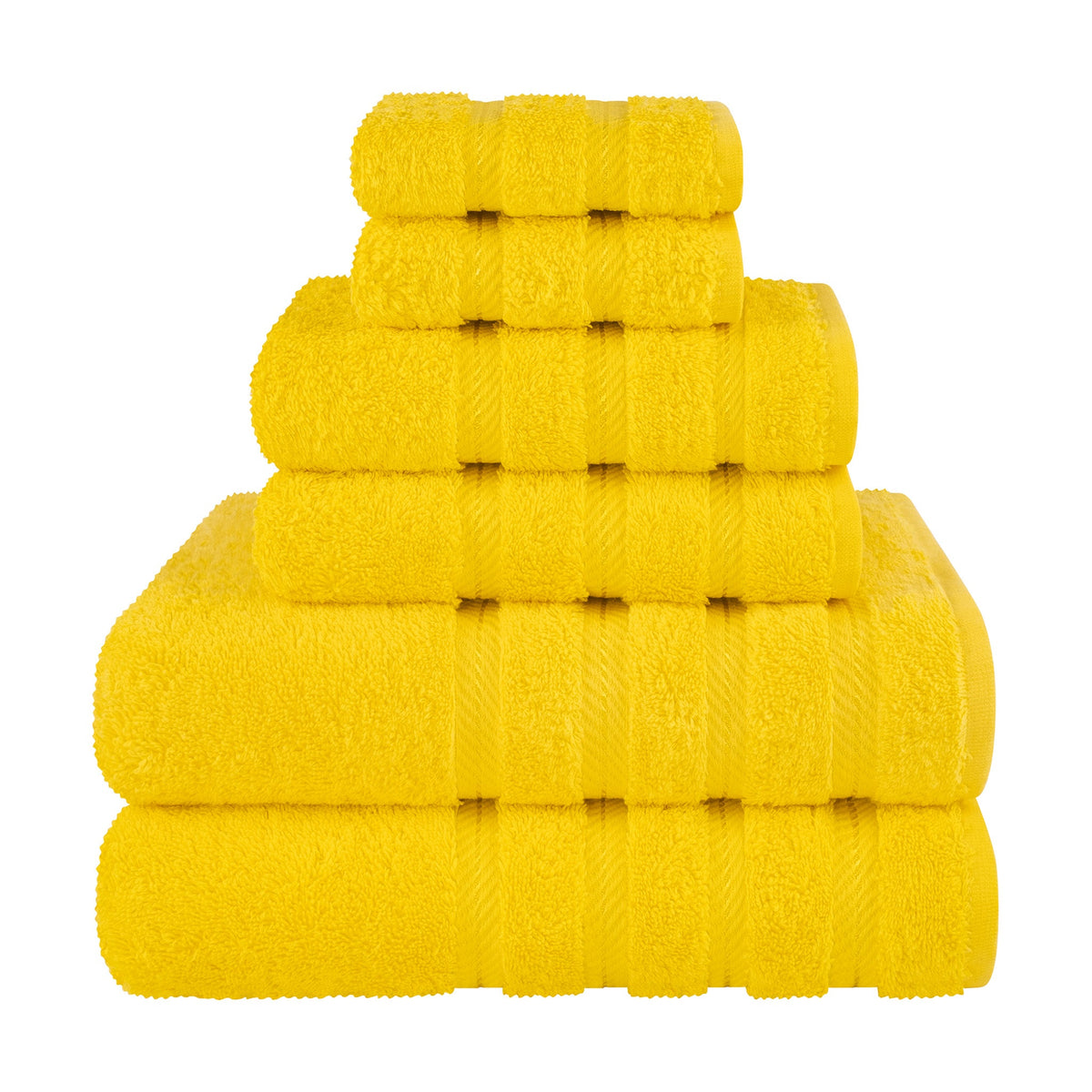 6 Piece 100% Cotton Turkish Bulk Bath Towels - Wholesale Premium Towel Sets - 10 Set Case Pack