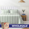 Wholesale 100% Washed Cotton Percale Duvet Cover Set – 200TC Yarn-Dyed Striped Hotel Bedding Set