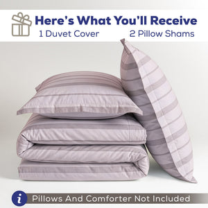 Wholesale 100% Washed Cotton Percale Duvet Cover Set – 200TC Yarn-Dyed Striped Hotel Bedding Set
