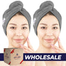 American Soft Linen 100% Cotton Hair Drying Towels for Women, 2 Pack Head Towel Cap - 75 Set Case Pack