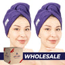 American Soft Linen 100% Cotton Hair Drying Towels for Women, 2 Pack Head Towel Cap - 75 Set Case Pack