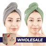 American Soft Linen 100% Cotton Hair Drying Towels for Women, 2 Pack Head Towel Cap - 75 Set Case Pack