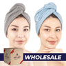 American Soft Linen 100% Cotton Hair Drying Towels for Women, 2 Pack Head Towel Cap - 75 Set Case Pack