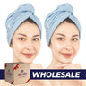 American Soft Linen 100% Cotton Hair Drying Towels for Women, 2 Pack Head Towel Cap - 75 Set Case Pack