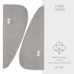 American Soft Linen 100% Cotton Hair Drying Towels for Women, 2 Pack Head Towel Cap