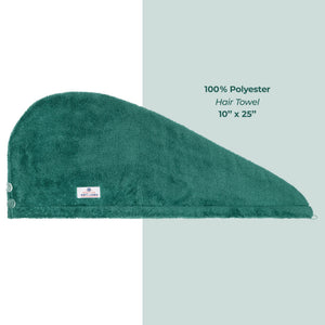 American Soft Linen Extremely Soft, Super Absorbent and Fast Drying Hair Towel with 2 buttons