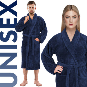 American Soft Linen Unisex Fleece Bathrobe, Super Soft, Absorbent and Fluffy - Wholesale