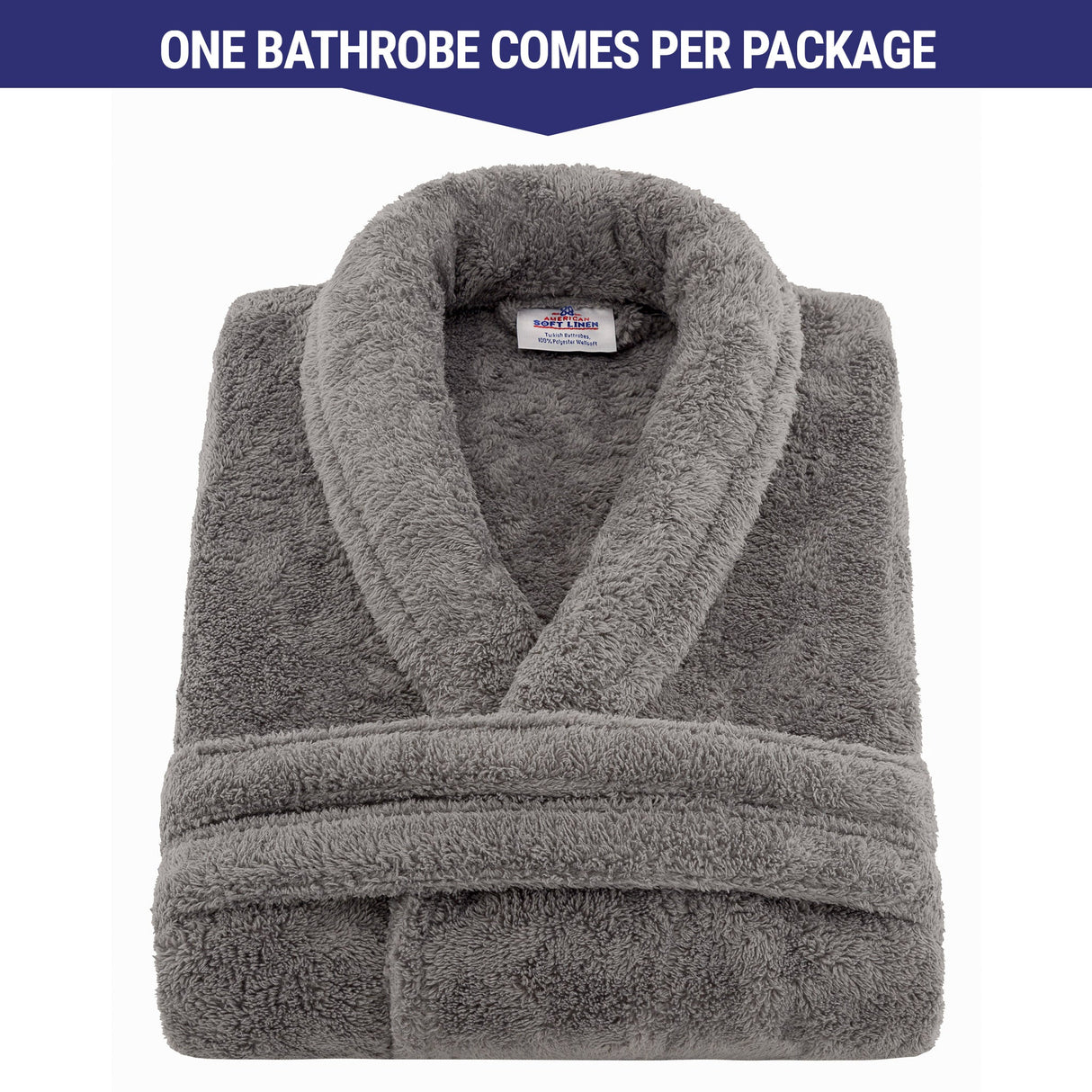 American Soft Linen Unisex Fleece Bathrobe, Super Soft, Absorbent and Fluffy - Wholesale